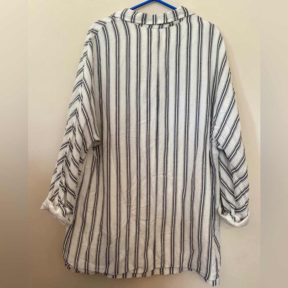 Pilcro Dolman-Sleeve Striped Gray and White Blazer NWT - Picture 9 of 10